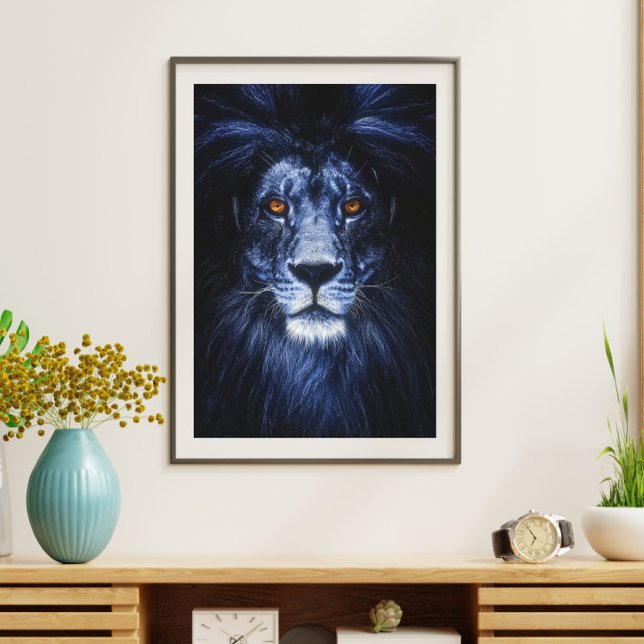Blue Lion Animal Portrait Wall Art Poster (Von Creator hochgeladen)