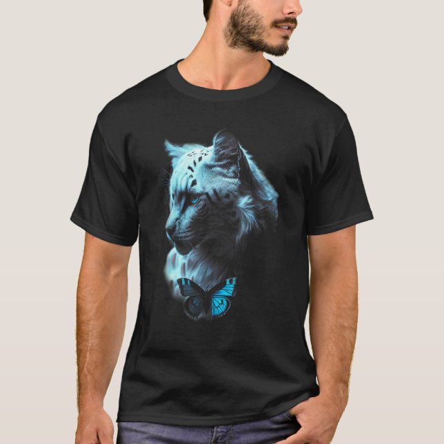 Blue Lion Blue eyes Big Cat T-Shirt (Vorderseite)