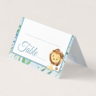 Blue Lion Boy's Baby Shower Geburtstag Tischnummer