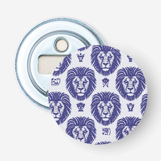 Blue Lion Heads Flaschenöffner (Vorderseite)