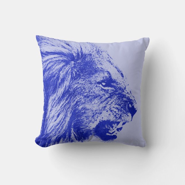 Blue Lion Kissen (Vorderseite)