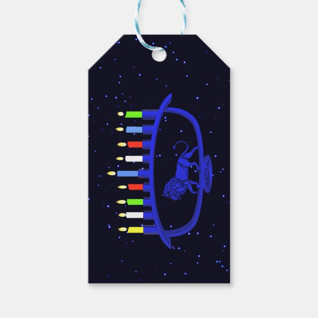 Blue Lion Menorah Geschenkanhänger (Vorderseite)