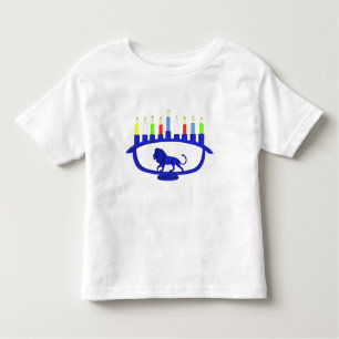 Blue Lion Menorah Kleinkind T-shirt
