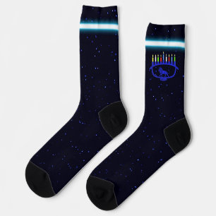 Blue Lion Menorah Socks Socken