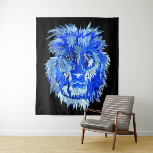 Blue Lion Spirit Wandteppich