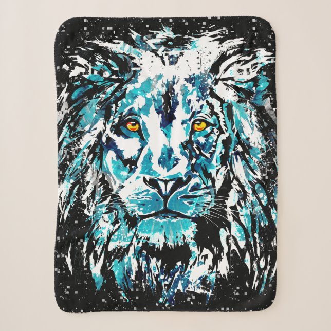 Blue Lion Zeichnend Sherpadecke (Vorderseite)