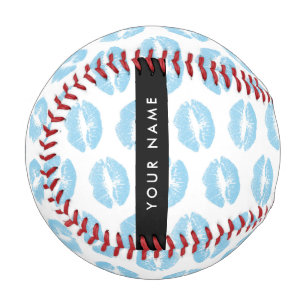 Blue Lips, Kiss, Lipstick, Ihr Name, Personalisier Baseball