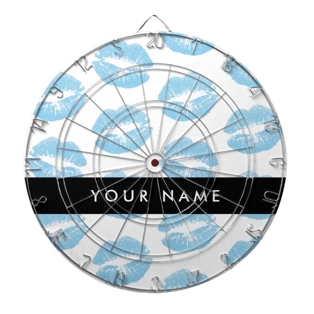 Blue Lips, Kiss, Lipstick, Ihr Name, Personalisier Dartscheibe (vorne)