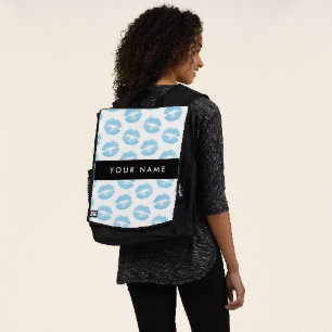 Blue Lips, Kiss, Lipstick, Ihr Name, Personalisier Rucksack