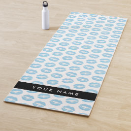 Blue Lips, Kiss, Lipstick, Ihr Name, Personalisier Yogamatte