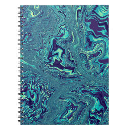 Blue Liquid Marble Abstract Pattern Notizblock