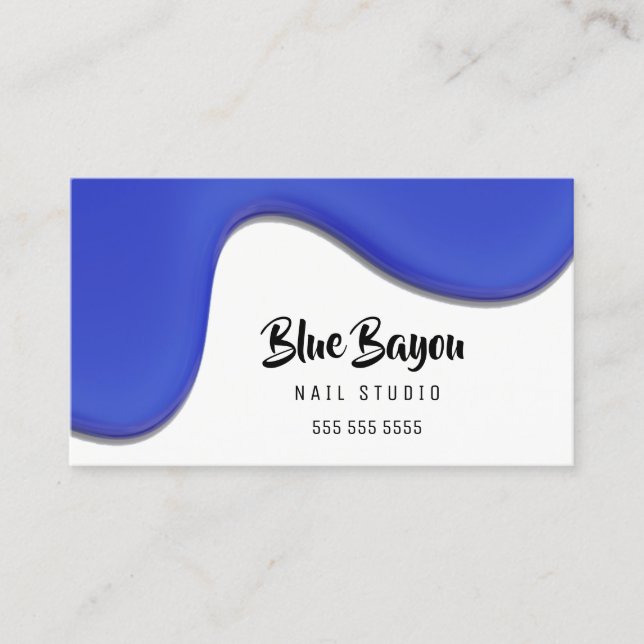 Blue Liquid Nail Salon Visitenkarte (Vorderseite)