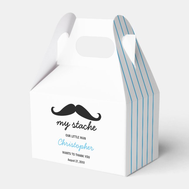 Blue Litman Mustache Geburtstagspartei Geschenkschachtel (Rückseite)
