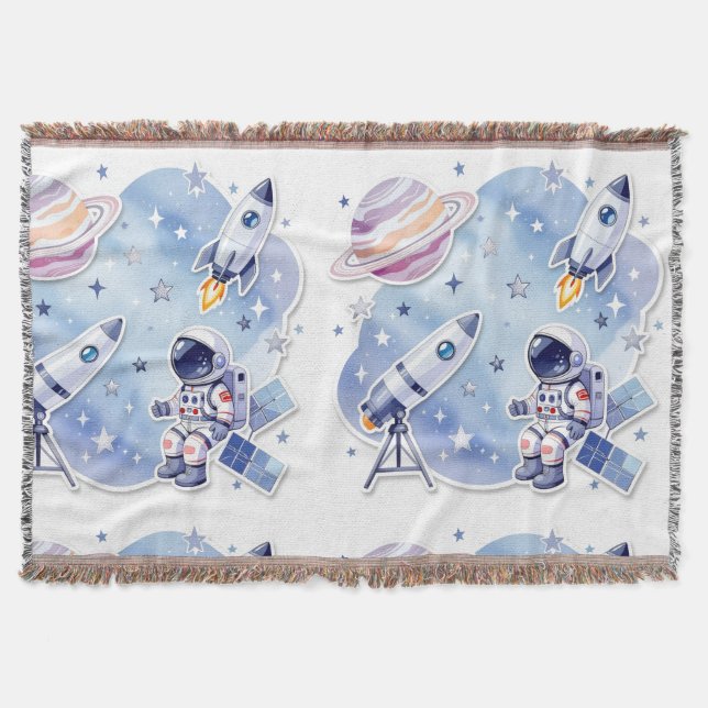 Blue little astronaut cozy Blanket for New Home Decke (Vorderseite)