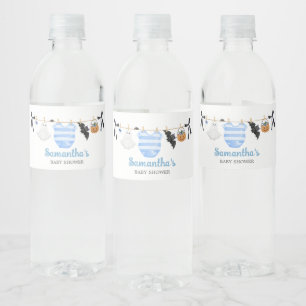 Blue Little Boo Baby Dusche Wasserflaschenetikett