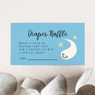 Blue Little Boo Diaper Raffle Ticket Begleitkarte