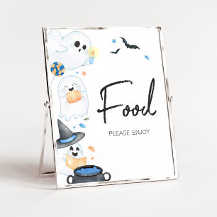 Blue Little Boo Halloween Baby Showfood Poster