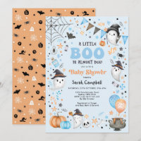 Blue Little Boo Halloween Ghost Boy Baby Dusche