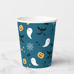 Blue Little Boo Halloween Ghost Pappbecher