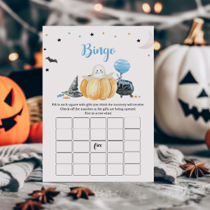 Blue Little Boo Pumpkin Baby Dusche Bingo Spiel