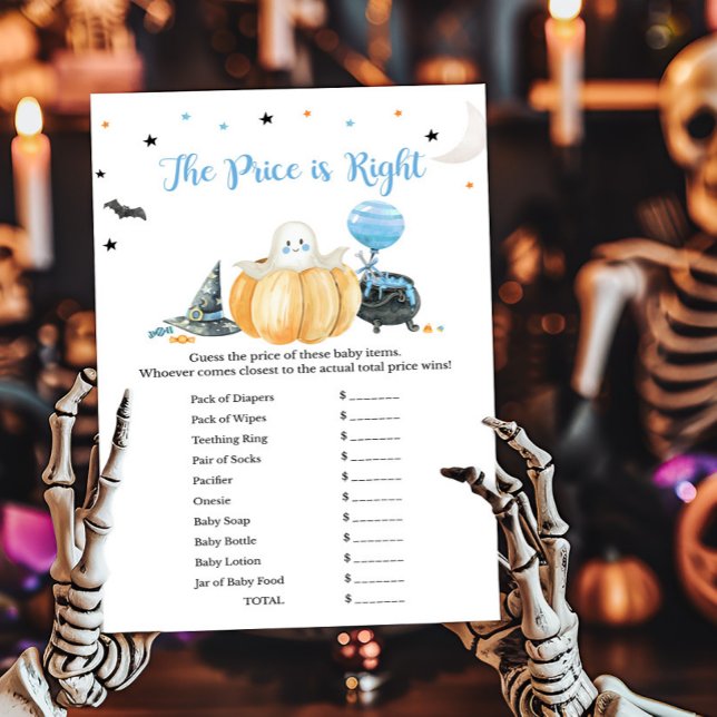 Blue Little Boo Pumpkin Der Preis ist das richtige (Pumpkin Halloween Baby Shower The Price is Right Game)