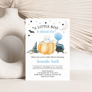 Blue Little Boo Pumpkin Halloween Baby Dusche Einladung