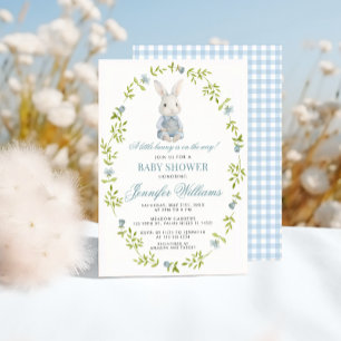 Blue Little Bunny Spring Easter Baby Dusche Einladung