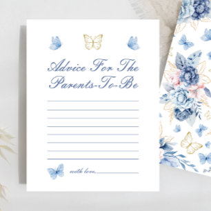 Blue Little Butterfly Advice Baby Dusche