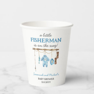 Blue Little Fisherman Baby Shower  Pappbecher
