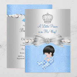 Blue Little Prince Baby Dusche Einladung