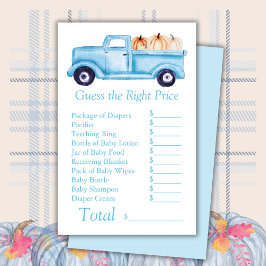 Blue Little Pumpkin Baby Dusche raten den richtige