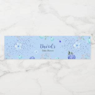 Blue Little Pumpkin Baby Dusche Wasserflaschenetikett