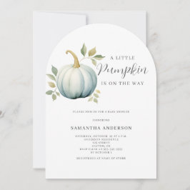 Blue Little Pumpkin Boy Baby Dusche Einladung