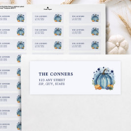 Blue Little Pumpkin Boy Baby Shower Rücksendeadres