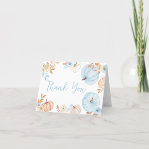 Blue Little Pumpkin Fall Baby Dusche Dankeskarte
