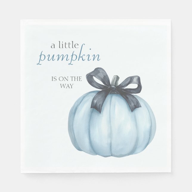 Blue Little Pumpkin Polka Dots Baby Shower Serviette (Vorderseite)