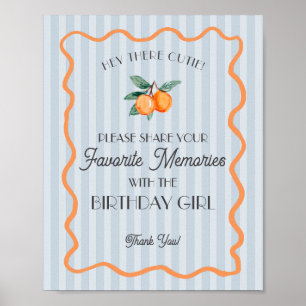Blue Little Süsse Citrus Lieblingsgedächtnis Gebur Poster