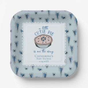 Blue Little Süsse Pie Autumn Baby Boy Dusche Pappteller