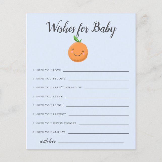 Blue Little Süsse wünscht eine Babykarte (Vorderseite)