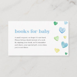 Blue Little Sweetheart Baby Shower Books for Baby Visitenkarte