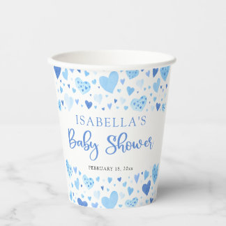 Blue Little Sweetheart Valentine's Day Baby Shower Pappbecher