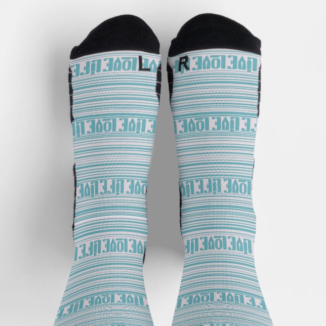 Blue Live Love Life Socken (Oben)