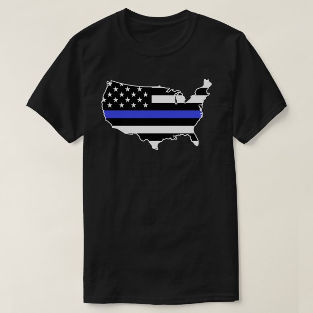 Blue Lives USA Flag T-Shirt (Design vorne)