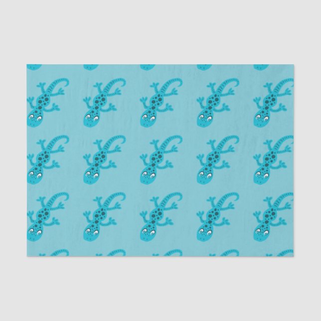 Blue Lizard Gecko auf Blue Kids Seidenpapier (Vorderseite)