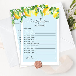 Blue Lmon Baby Dusche wünscht Babykarte