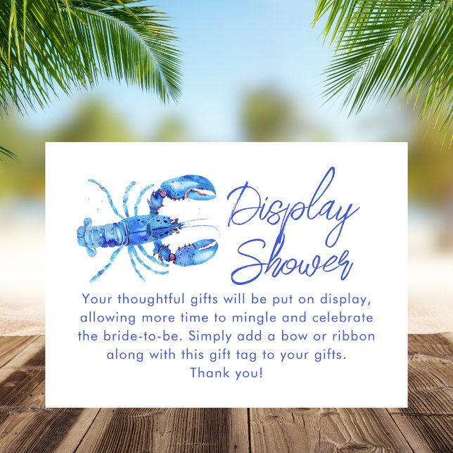 Blue Lobster Beach Display Brautparty Begleitkarte (Von Creator hochgeladen)
