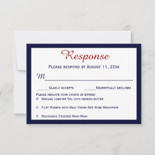 Blue-Lobster-Hochzeitskarten der Nautical Navy RSVP Karte