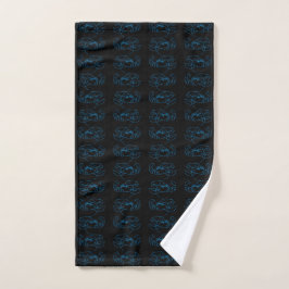 Blue Lobster Sea Animal Simple Kontur Zeichn Art Handtuch