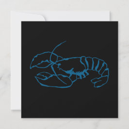 Blue Lobster Sea Animal Simple Kontur Zeichn Art Karte