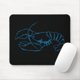 Blue Lobster Sea Animal Simple Kontur Zeichn Art Mousepad